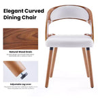 GDFStudio Sungmin Modern Wooden Upholstered Dining Chairs with Curved Backrest (Set of 2)