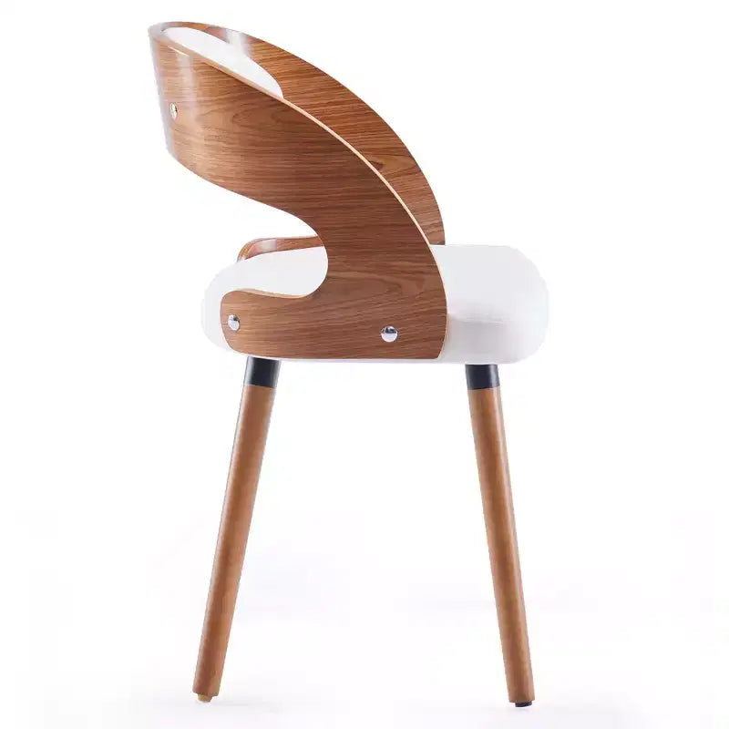 GDFStudio Sungmin Modern Wooden Upholstered Dining Chairs with Curved Backrest (Set of 2)