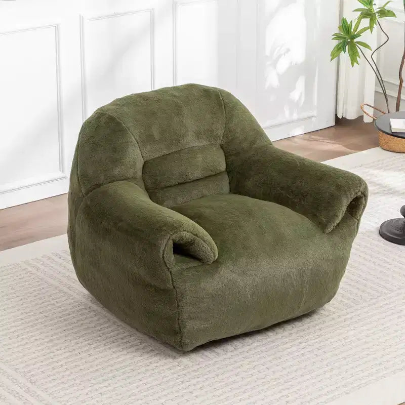 YOSIMFUR Bean Bag Chair, Comfy Bean Bag Sofa with Back Support, Faux Fur Bean Bag Chair for Adults and Kids, Stuffed Floor Sofa
