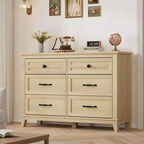 6 Dresser for Bedroom, 47 in Wide Drawer Dresser with Storage Freestanding, Wooden Closet Storage Chest for Living Room, Bedroom, Entryway