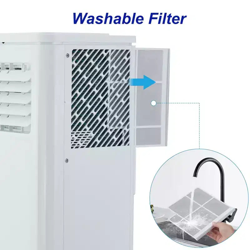 Climatiseur portable Acekool 10 000 BTU, ventilateur déshumidificateur rafraîchisseur 3-en-1, climatiseur silencieux avec télécommande, minuterie, kit de fenêtre pour pièces jusqu'à 42 m²