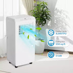 Climatiseur portable Acekool 8 000 BTU, ventilateur et déshumidificateur 3-en-1, climatiseur silencieux avec télécommande, minuterie, kit de fenêtre pour pièces jusqu'à 32,5 m²