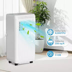 Climatiseur portable Acekool 8 000 BTU, ventilateur et déshumidificateur 3 en 1, télécommande, minuterie 24h pour pièces jusqu'à 32,5 m²