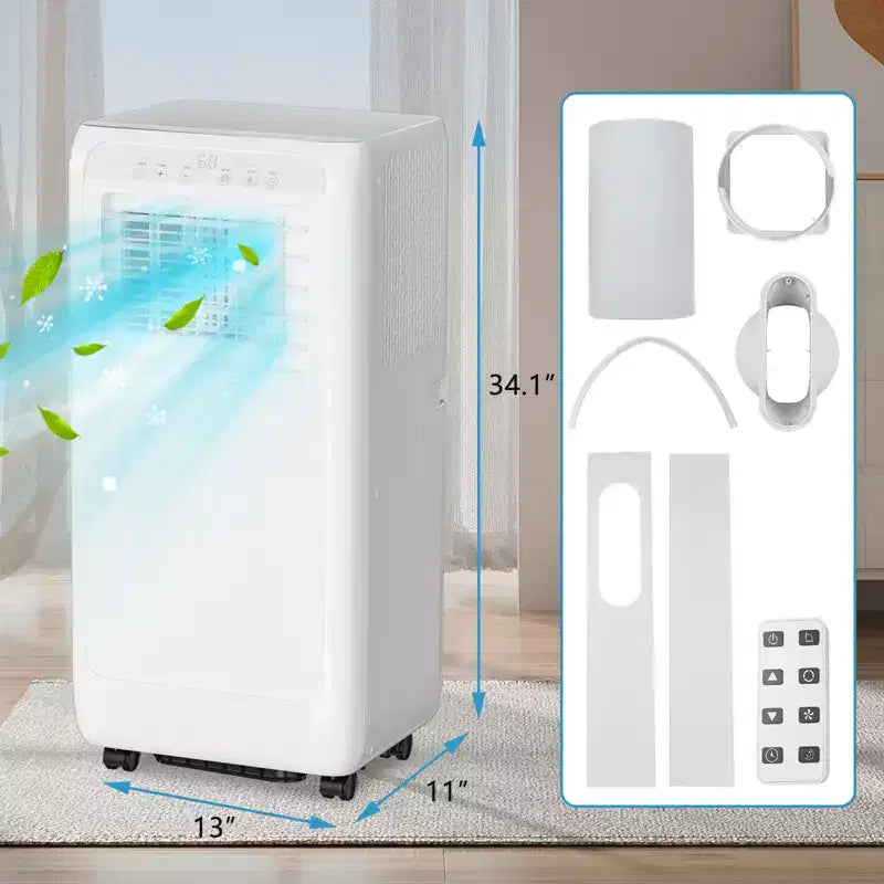 Climatiseur portable Acekool 8 000 BTU, ventilateur et déshumidificateur 3 en 1, télécommande, minuterie 24h pour pièces jusqu'à 32,5 m²