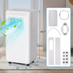 Climatiseur portable Acekool 8 000 BTU, ventilateur et déshumidificateur 3 en 1, télécommande, minuterie 24h pour pièces jusqu'à 32,5 m²