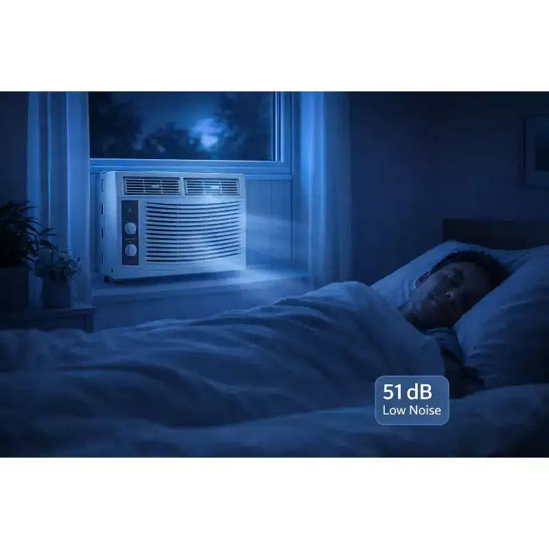 Climatiseur de fenêtre Acekool 5 000 BTU, Climatiseur de fenêtre à refroidissement rapide avec télécommande, minuterie, refroidissement silencieux pour les petites pièces jusqu'à 28 m²