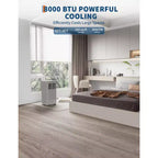 Climatiseur portable silencieux de 7 000 BTU, 3-en-1 CA/ventilateur/déshumidificateur avec télécommande, minuterie 24h et mode veille, rafraîchit les pièces jusqu'à 42 m²