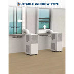 Acondicionador de aire portátil de 10 000 BTU para habitaciones de 14,86 a 19,97 m², unidad de CA 3 en 1 sin drenaje con deshumidificador, ventilador y control remoto
