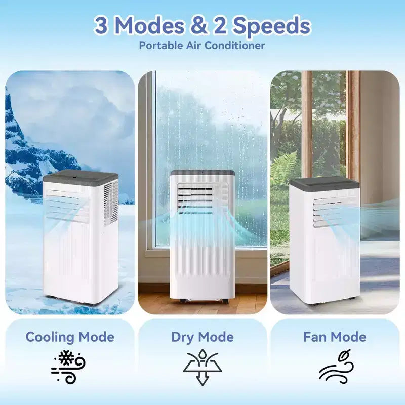 Acondicionador de aire portátil de 10000 BTU con calefactor, 3 en 1, refrigeración, aire acondicionado portátil