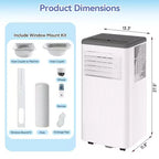 Acondicionador de aire portátil de 10000 BTU con calefactor, 3 en 1, refrigeración, aire acondicionado portátil