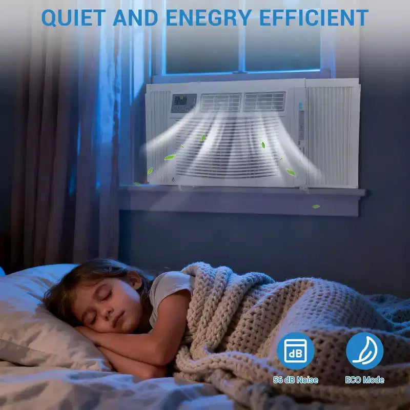 Aire Acondicionado de Ventana de 12,000 BTU con WiFi, Unidad de CA de Ventana Eficiente Energéticamente enfría hasta 51 m² con Control Remoto/App, Ideal para Apartamento