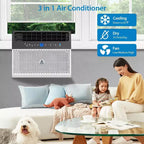 Aire acondicionado de ventana en forma de U de 8.000 BTU Ultra silencioso Eficiencia energética Profundidad ajustable Control remoto Filtro lavable