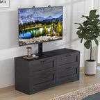 TV Stand with Mount & 4 Drawers, Wooden Entertainment Center for TVs Up to 80 Inch, Adjustable Media Console Table for Living Room Bedroom