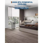Climatiseur portable 10000 BTU, unité de refroidissement 3-en-1 silencieuse pour pièces jusqu'à 42 m², comprend les modes déshumidificateur et ventilateur