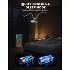Climatiseur portable 10000 BTU, unité de refroidissement 3-en-1 silencieuse pour pièces jusqu'à 42 m², comprend les modes déshumidificateur et ventilateur