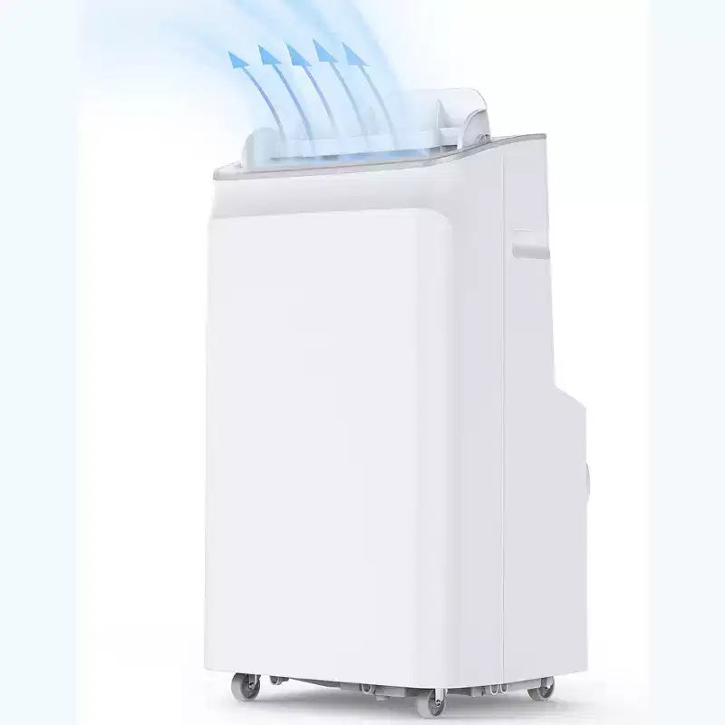 Climatiseur portable 3-en-1 de 12 000 BTU. Refroidit et déshumidifie jusqu'à 70 m² avec télécommande, mode veille, minuterie et kit d'installation. Idéal pour dortoir, bureau, maison.
