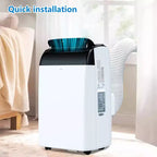 Aire Acondicionado Portátil Pequeño e Inteligente: 12K BTU, Enfriamiento 3 en 1 para Habitaciones de 550 Pies Cuadrados con Control Remoto LCD. Cuenta con Modos Ventilador y Deshumidificador en Blanco