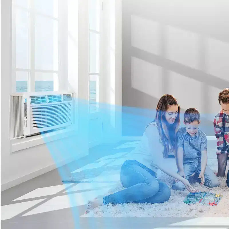 Aire Acondicionado de Ventana Controlado por App y Remoto: Unidad de 10K BTU para Ventanas, Enfría Habitaciones de Hasta 42 m². Ideal con Modos de Reposo y Temporizador Programable