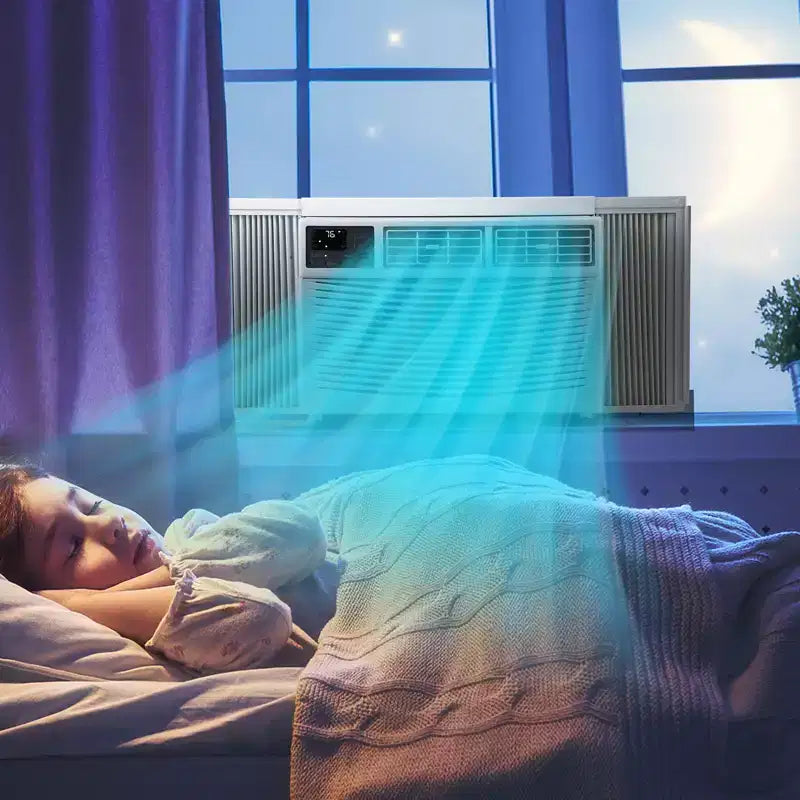 Aire Acondicionado de Ventana Controlado por App y Remoto: Unidad de 10K BTU para Ventanas, Enfría Habitaciones de Hasta 42 m². Ideal con Modos de Reposo y Temporizador Programable