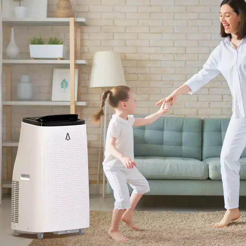 Climatiseur portable intelligent Acekool 15 000 BTU, climatisation intérieure 5-en-1, télécommande, silencieux, jusqu'à 79 m², pour chambre à coucher/bureau, dessus noir