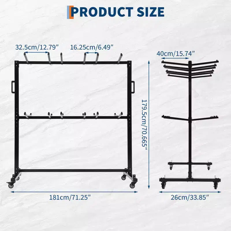 Estante para sillas plegables, estante y carro de mesa resistentes para sillas plegables