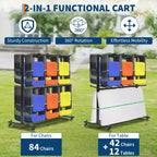 Estante para sillas plegables, estante y carro de mesa resistentes para sillas plegables
