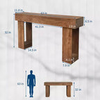 Coolmee 63 in Long Console Table for Entryway, Wood Rectangular Sofa Table Behind The Couch, Farmhouse Entryway Tables for Entrance, Hallway