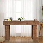 Coolmee 63 in Long Console Table for Entryway, Wood Rectangular Sofa Table Behind The Couch, Farmhouse Entryway Tables for Entrance, Hallway