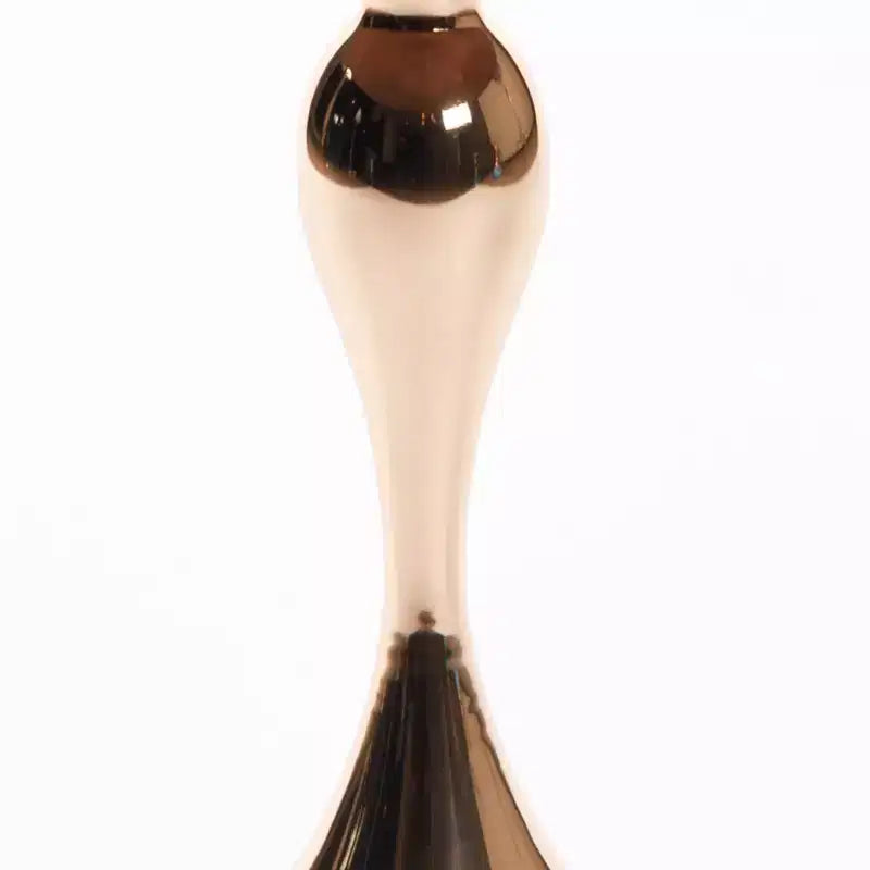 Mesa auxiliar redonda con cola de sirena de 21", mesa auxiliar pedestal de metal estilo Art Déco, mesa auxiliar estilo bandeja minimalista para espacios pequeños (marrón nogal)