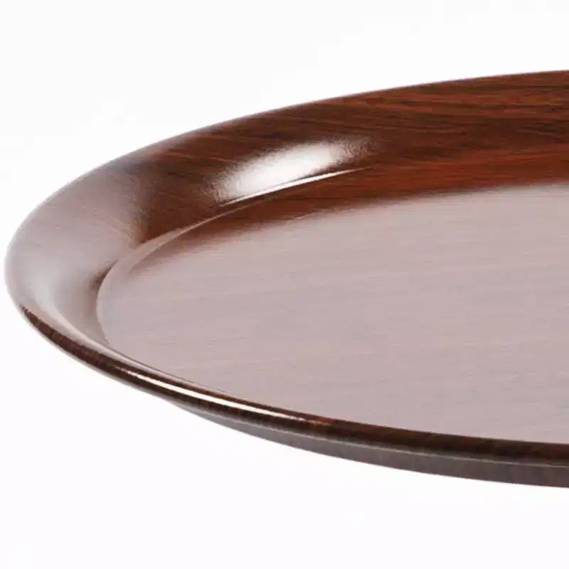 Mesa auxiliar redonda con cola de sirena de 21", mesa auxiliar pedestal de metal estilo Art Déco, mesa auxiliar estilo bandeja minimalista para espacios pequeños (marrón nogal)