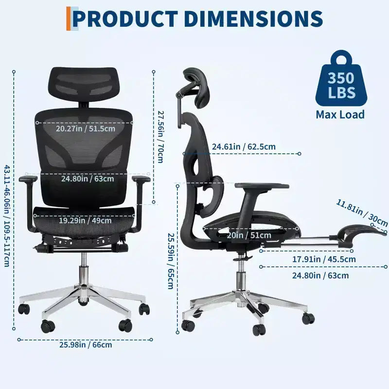 Silla de oficina ergonómica, cómoda silla de escritorio con respaldo alto y reposabrazos ajustables en 3D, silla giratoria para trabajo, estudio, videojuegos
