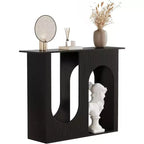 Lantine 39.4'' Black Sofa Table with Arched Design, Narrow Console Table for Behind Couch, Entryway, Hallway, Living Room, Easy Assembly.
