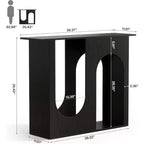 Mesa de sofá negra de 39.4'' con diseño arqueado, mesa consola estrecha para detrás del sofá, entrada, pasillo, sala de estar, fácil montaje.