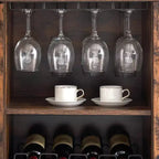 Botellero con almacenamiento y luz, Muebles de bar para el hogar, Bar para licores en casa, Mueble cafetero con estante para copas