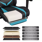 Sillón de oficina ergonómico Hoffree para juegos, reclinable, con masaje, altavoz Bluetooth y luz RGB