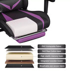 Sillón de oficina ergonómico Hoffree para juegos, reclinable, con masaje, altavoz Bluetooth y luz RGB