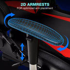 Sillón de oficina ergonómico Hoffree para juegos, reclinable, con masaje, altavoz Bluetooth y luz RGB