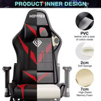Sillón de oficina ergonómico Hoffree para juegos, reclinable, con masaje, altavoz Bluetooth y luz RGB