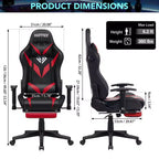 Sillón de oficina ergonómico Hoffree para juegos, reclinable, con masaje, altavoz Bluetooth y luz RGB