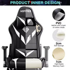 Sillón de oficina ergonómico Hoffree para juegos, reclinable, con masaje, altavoz Bluetooth y luz RGB