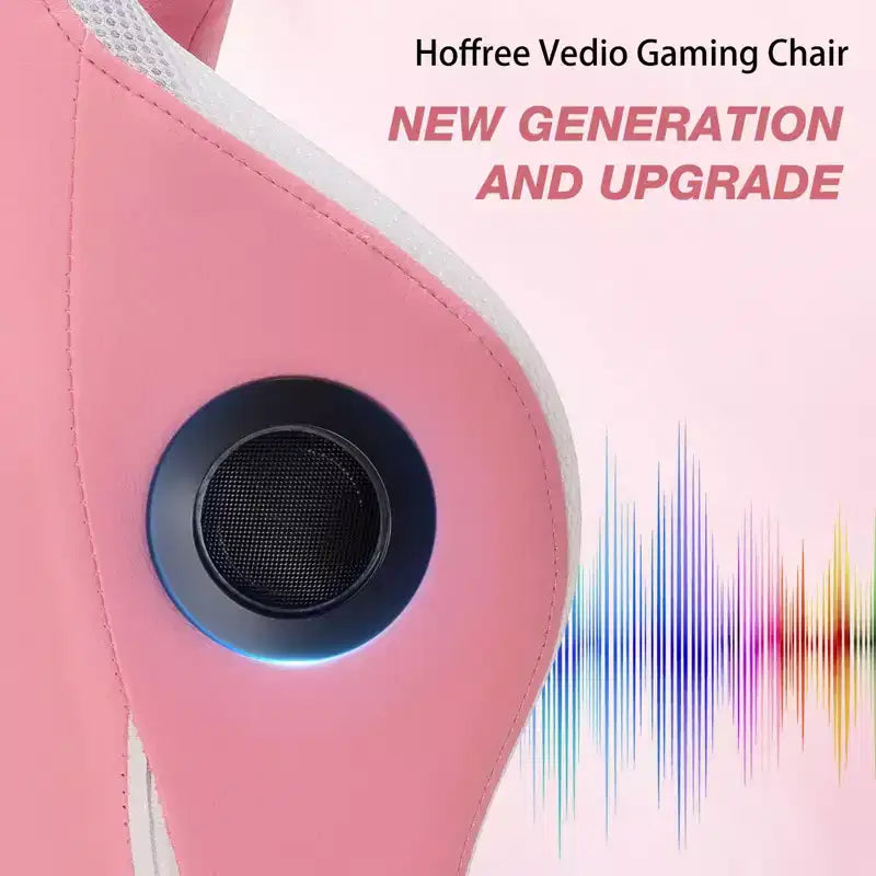 Sillón de oficina ergonómico Hoffree para juegos, reclinable, con masaje, altavoz Bluetooth y luz RGB