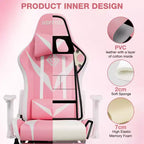 Sillón de oficina ergonómico Hoffree para juegos, reclinable, con masaje, altavoz Bluetooth y luz RGB