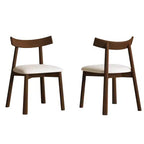 MAYEERTY Dining Chairs Set of 2, Ergonomic Armless Kitchen Chairs with Cushions, Sturdy Wooden Leg for Restaurant, Cafe, Bedroom