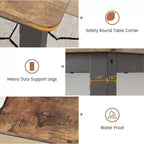 Mesa de comedor industrial de 71 pulgadas, mesa de cocina rectangular grande con patas de metal, esquinas redondeadas, mesas de conferencias de madera, escritorio para sala de estar