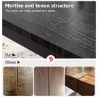Mesa de comedor industrial de 71 pulgadas, mesa de cocina rectangular grande con patas de metal, esquinas redondeadas, mesas de conferencias de madera, escritorio para sala de estar