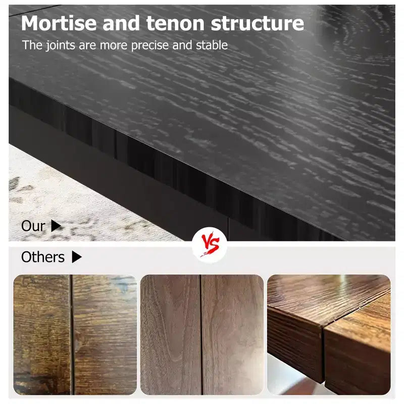 Mesa de comedor industrial de 71 pulgadas, mesa de cocina rectangular grande con patas de metal, esquinas redondeadas, mesas de conferencias de madera, escritorio para sala de estar