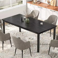71 Inch Industrial Dining Table, Large Rectangle Kitchen Table with Metal Legs, Round Corners, Wooden Conference Tables Writing Desk for Dining Room