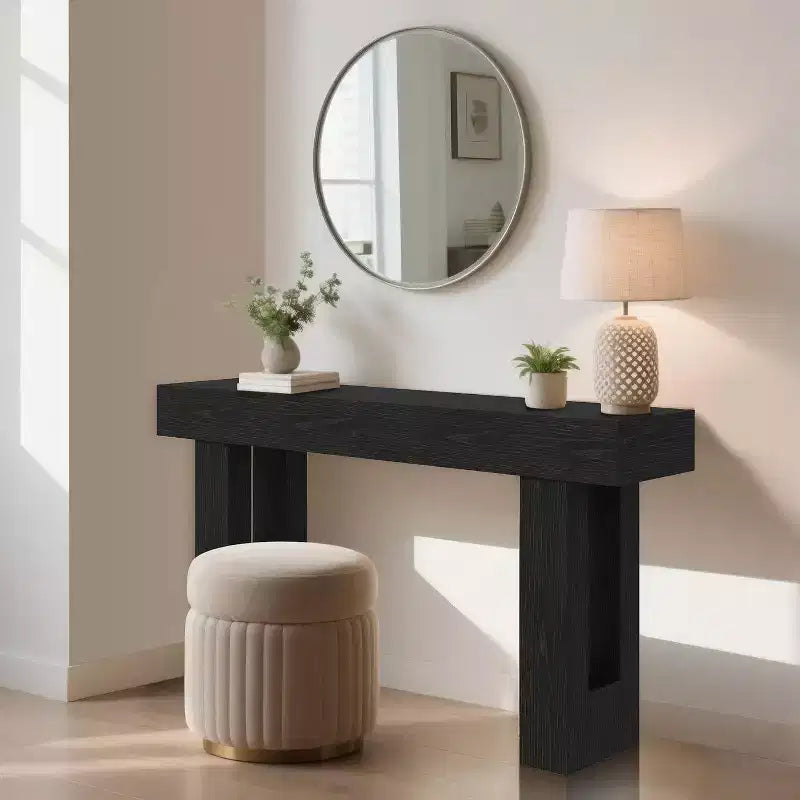 63 Long Console Table for Entryway, Wooden Rectangular Sofa Table Behind The Couch, Farmhouse Entryway Table for Entrance, Hallway, Living Room