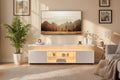 JVNOXK TV Stand for 70 Inch TV LED Gaming Entertainment Center Media Storage Console Table with Large Side Cabinet for Living Room White
