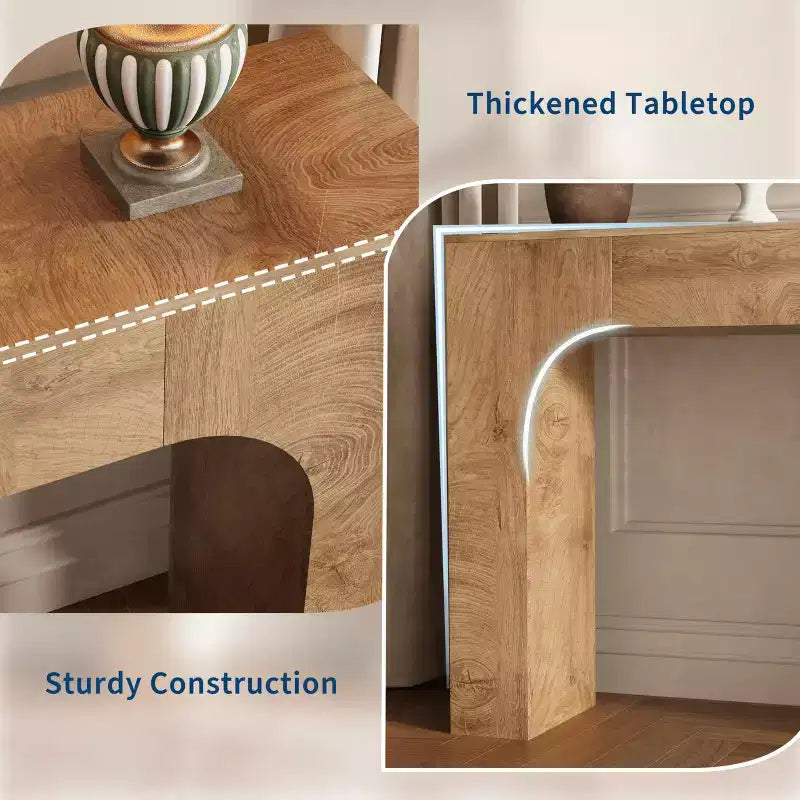 47/63 dans la console de table de ferme, Table d'entrée étroite en bois derrière le canapé, Meuble de couloir rustique mince pour les salons, les foyers et les appartements